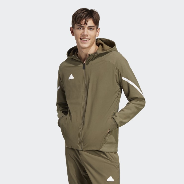 Adidas 4 Gameday Premium Chaqueta De Chándal Con Cremallera Completa Verde Oliva