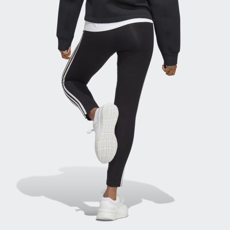 Adidas Essentials Leggings Negros De Talle Alto Con 3 Rayas