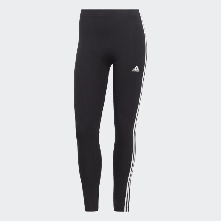 Adidas Essentials Leggings Negros De Talle Alto Con 3 Rayas
