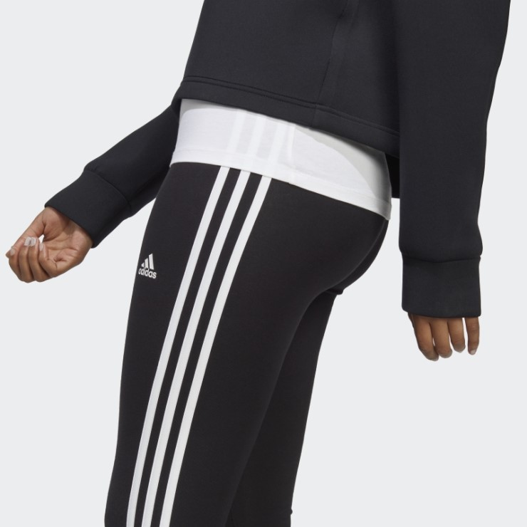 Adidas Essentials Leggings Negros De Talle Alto Con 3 Rayas
