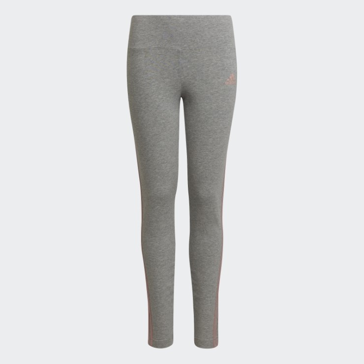 Leggings Adidas De Algodón Con 3 Rayas En Gris Medio