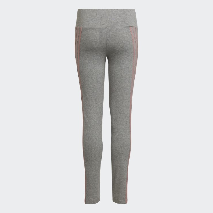 Leggings Adidas De Algodón Con 3 Rayas En Gris Medio