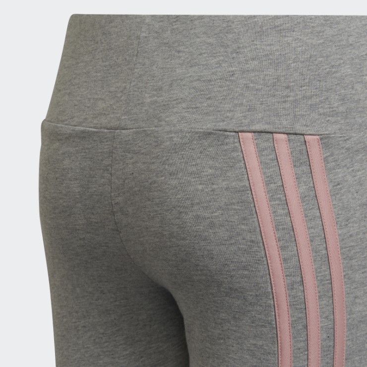 Leggings Adidas De Algodón Con 3 Rayas En Gris Medio