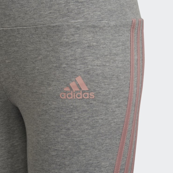 Leggings Adidas De Algodón Con 3 Rayas En Gris Medio