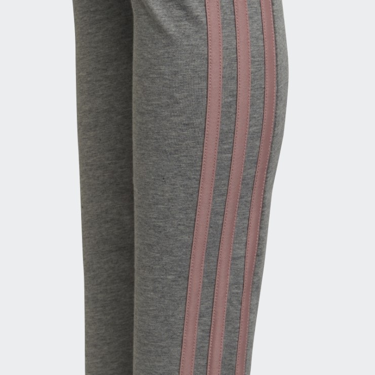 Leggings Adidas De Algodón Con 3 Rayas En Gris Medio
