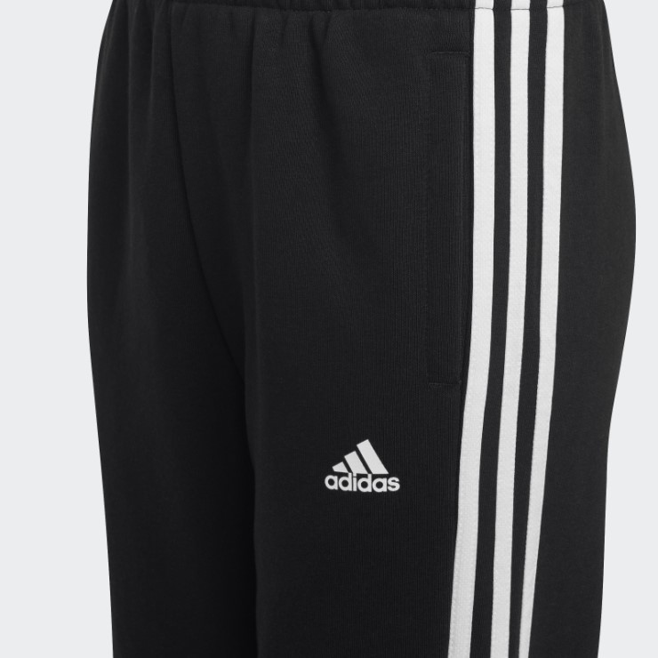 Joggers De Forro Polar Con 3 Rayas Essentials Negros Adidas