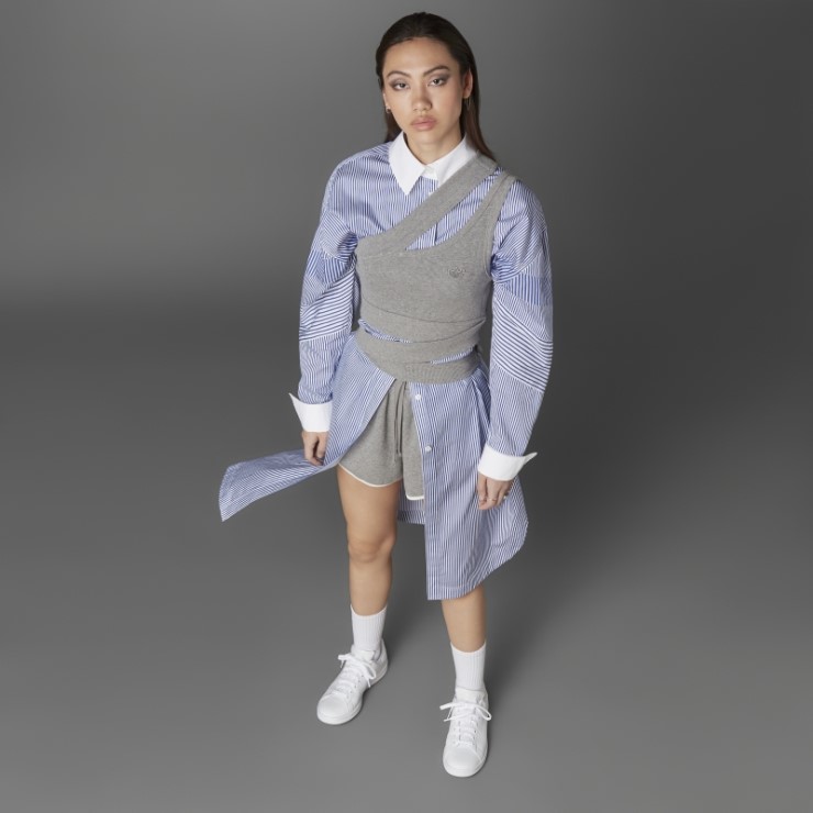 Core Heather Adidas Blue Version Waffle Wrap Bra Top