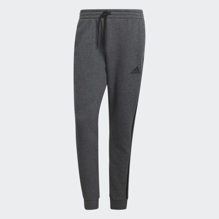 Pantalón Gris Oscuro Heather Essentials French Terry Tapered-cuff 3-stripes Adidas