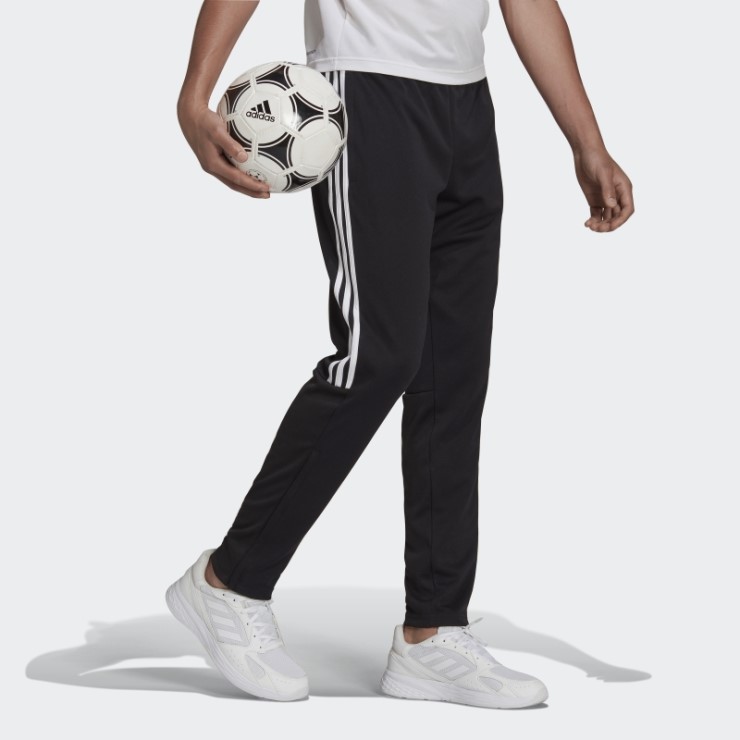 Negro Adidas Aeroready Sereno Pantalones Ajustados De Corte Cónico Con 3 Rayas