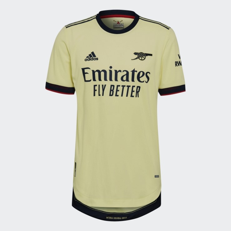 Camiseta Arsenal 21/22 Visitante Authentic Pearl Citrine Adidas