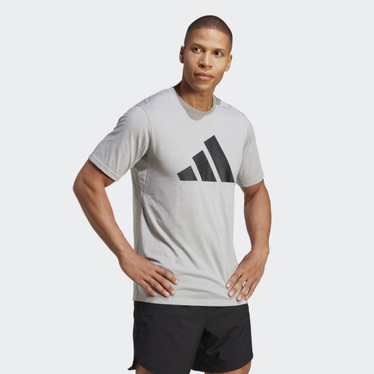 Camiseta De Entrenamiento Gris Medio Train Essentials Feelready Logo Adidas
