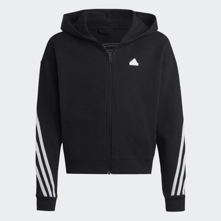 Adidas Sudadera Con Capucha Y Cremallera Completa Con Iconos Del Futuro De 3 Rayas