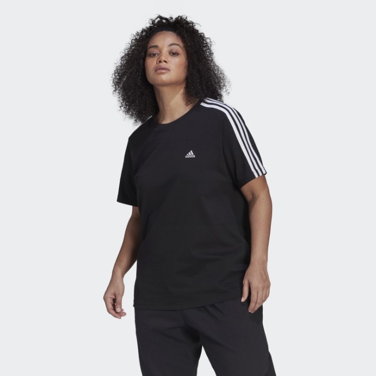 Camiseta Essentials Slim De 3 Rayas (talla Grande) Adidas Negra