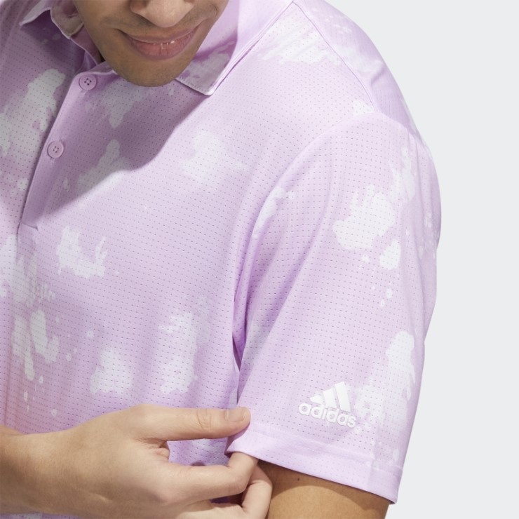 Adidas Polo Lila Con Estampado De Salpicaduras