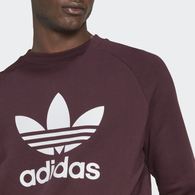 Sudadera Adidas Granate Adicolor Classics Trefoil Con Cuello Redondo