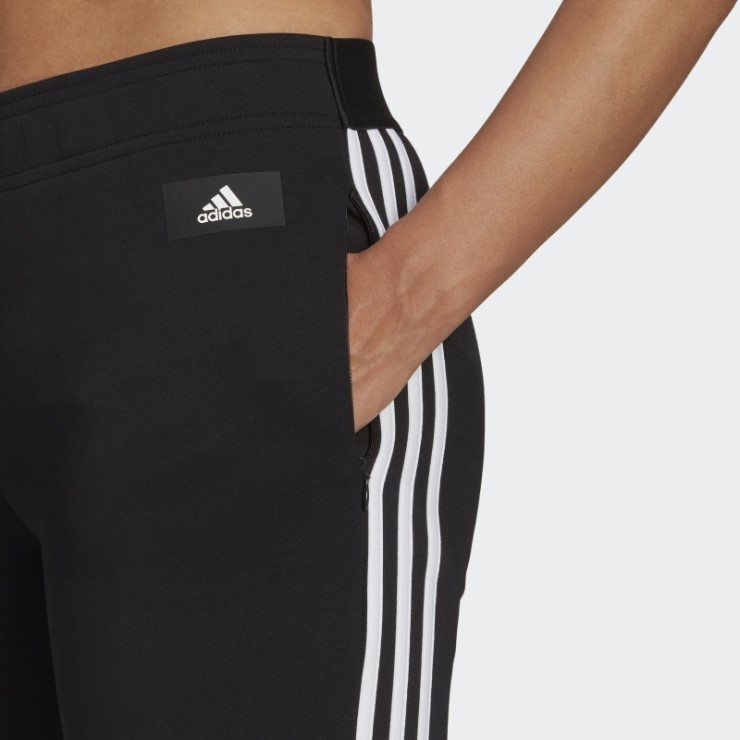 Adidas Pantalones Negros De 3 Rayas Con íconos Del Futuro