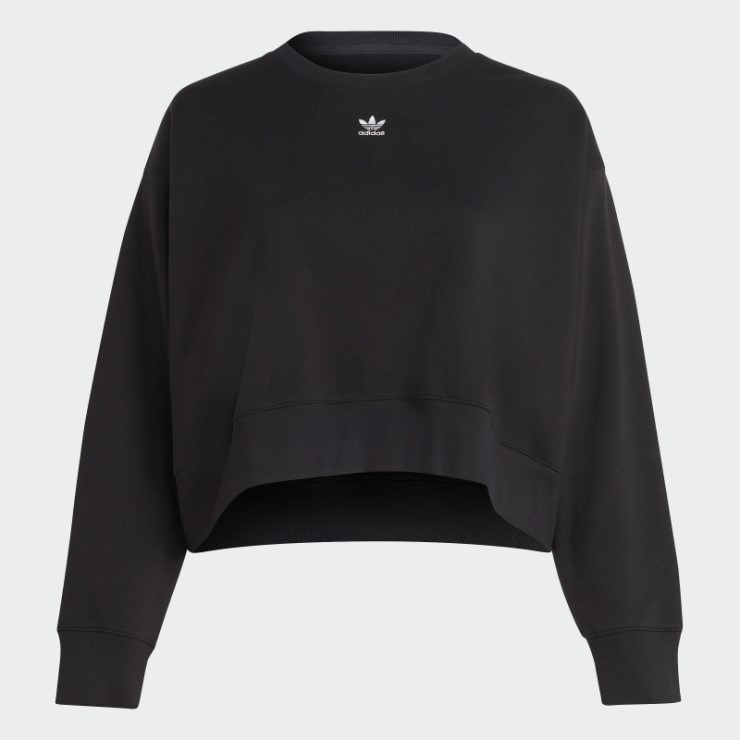 Sudadera Negra Adidas Essentials Crew (talla Grande) Adidas
