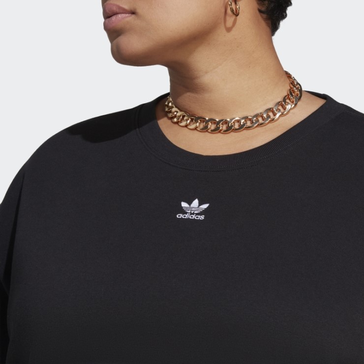 Sudadera Negra Adidas Essentials Crew (talla Grande) Adidas