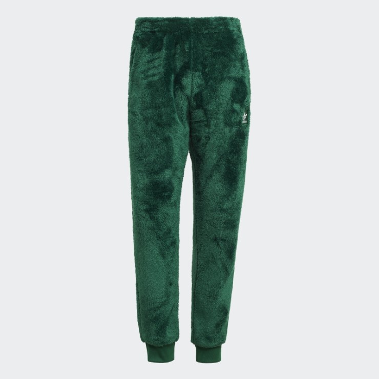 Pantalón De Chándal Adidas Essentials+ Fluffy Fleece Verde Oscuro