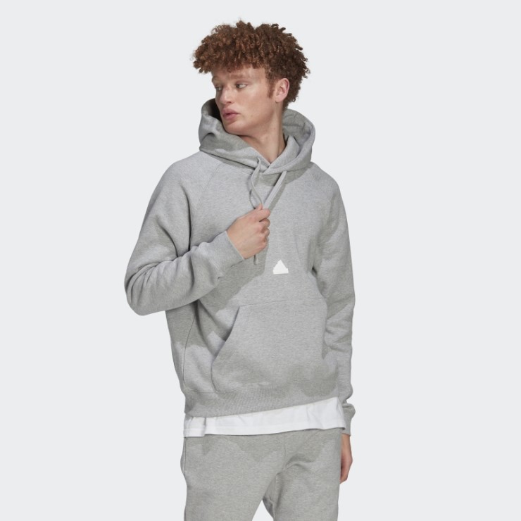 Adidas Sudadera Con Capucha Gris Medio