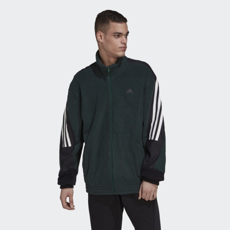 Sudadera Verde De Forro Polar Con 3 Rayas De Adidas Future Icons
