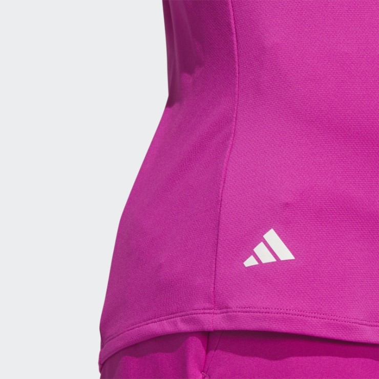 Polo Fucsia De Golf De Manga Larga Con Cremallera De Un Cuarto Adidas
