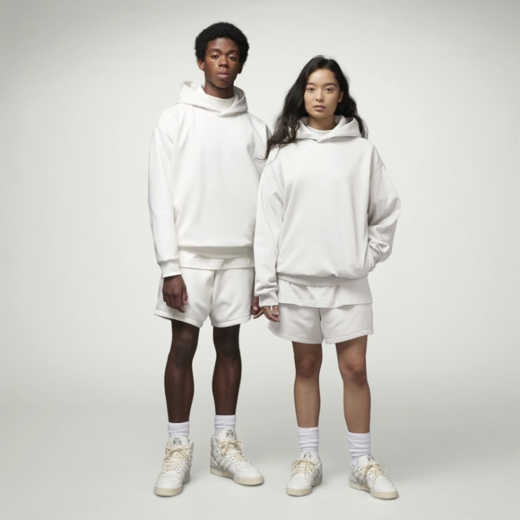 Adidas Basketball Sudadera Con Capucha Blanca De Moda