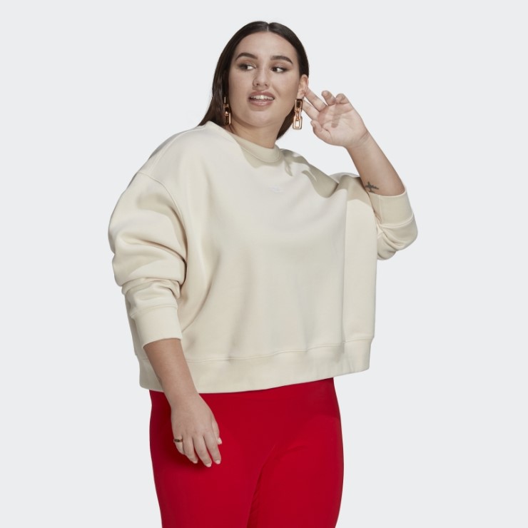 Sudadera Adidas Adicolor Essentials Crew (tallas Grandes) Blanco