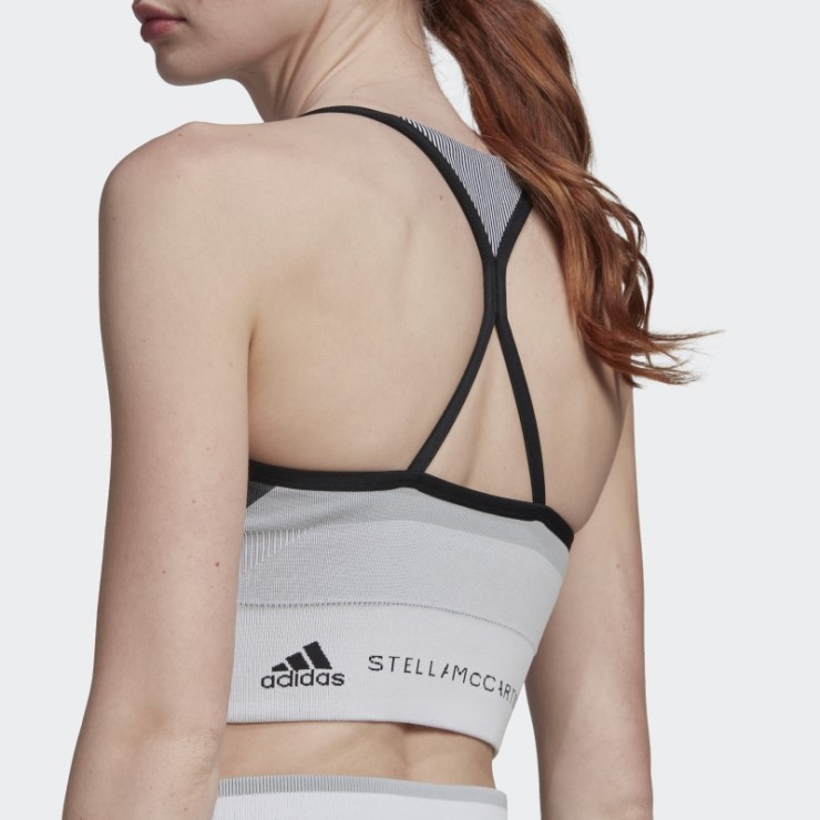 Negro Adidas By Stella Mccartney Truestrength Yoga Knit Sujetador De Sujeción Ligera