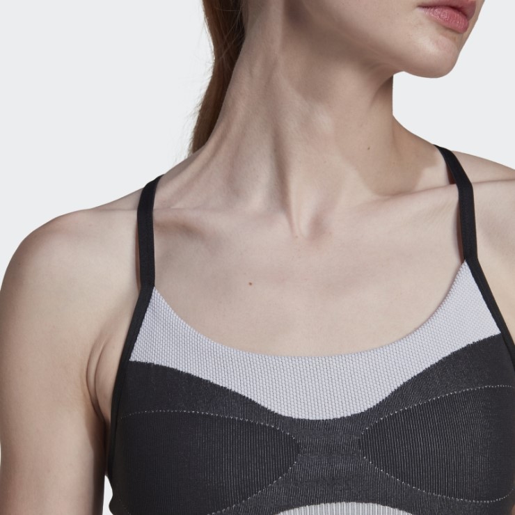 Negro Adidas By Stella Mccartney Truestrength Yoga Knit Sujetador De Sujeción Ligera