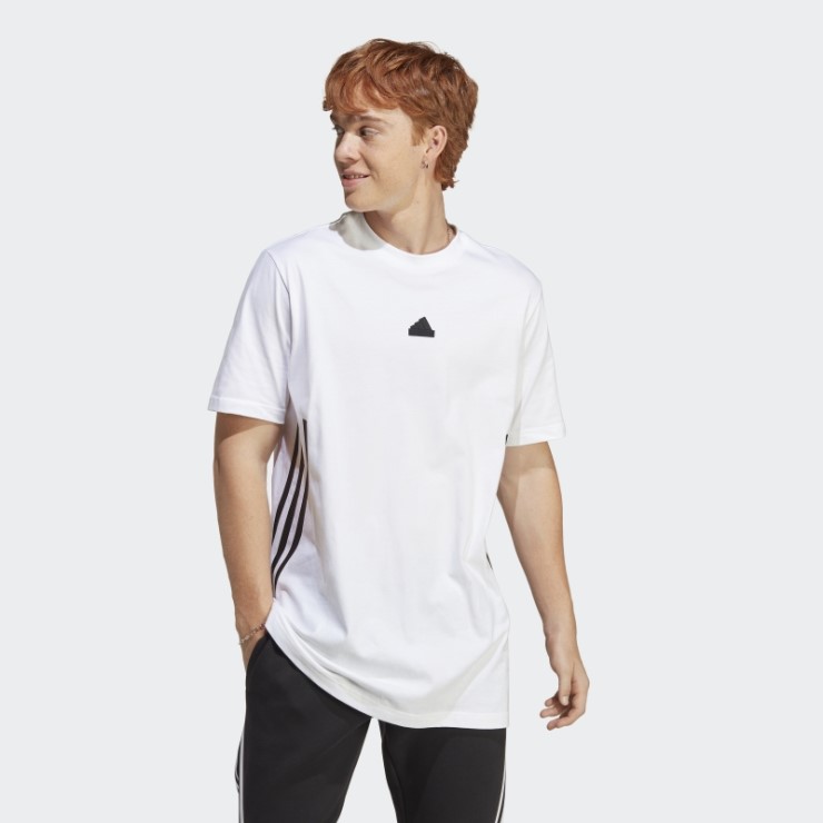Camiseta Blanca De 3 Rayas Con íconos Del Futuro Adidas