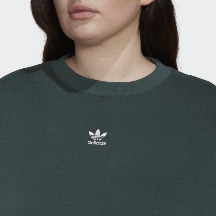 Sudadera Verde Mineral Adidas Adicolor Essentials Crew (talla Grande)