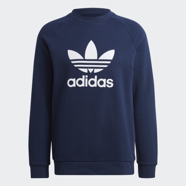 Adidas Night Indigo Adicolor Classics Sudadera Con Cuello Redondo Y Trébol