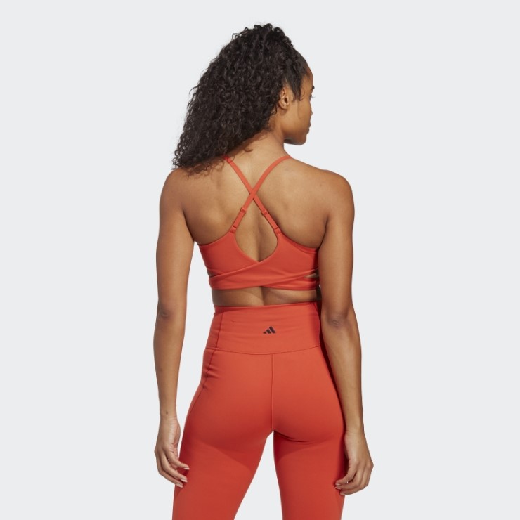 Sujetador Palangre Yoga Studio Light Support Rojo Adidas