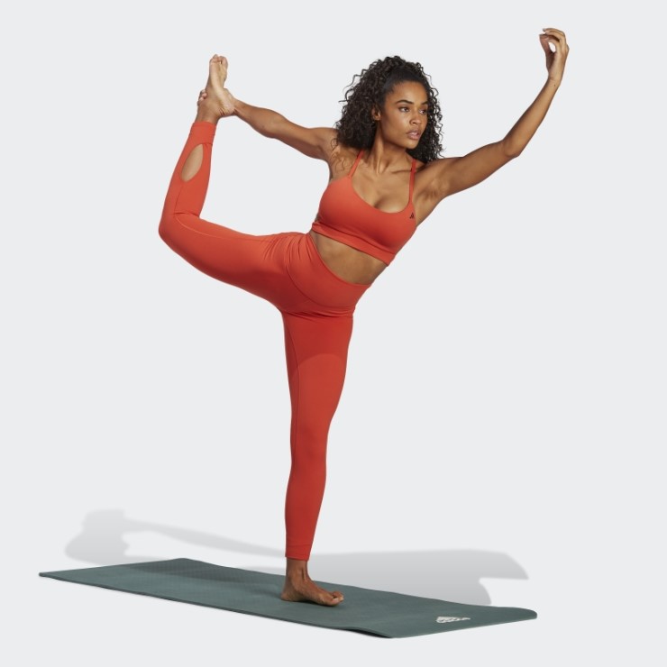 Sujetador Palangre Yoga Studio Light Support Rojo Adidas