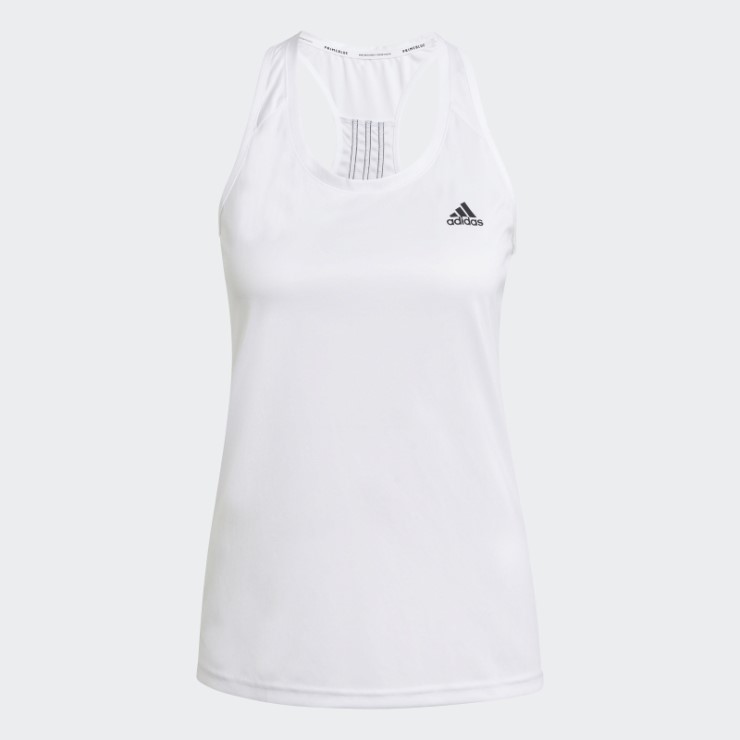Adidas Camiseta Blanca Diseñada Para Moverse Con 3 Rayas