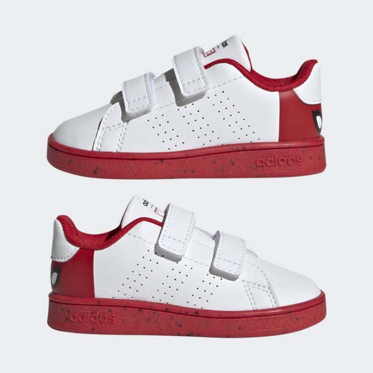 Blanco Adidas X Marvel Advantage Spider-man Zapatos Con Velcro Caliente