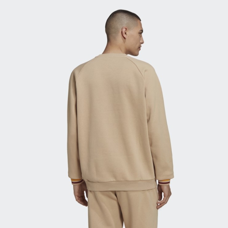 Sudadera Adidas Varsity Beige Con Cuello Redondo