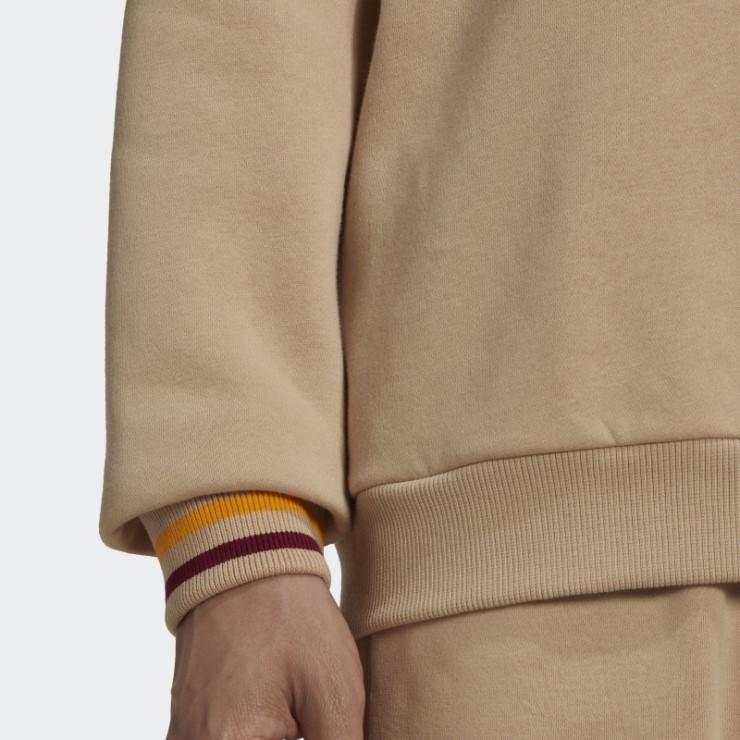 Sudadera Adidas Varsity Beige Con Cuello Redondo