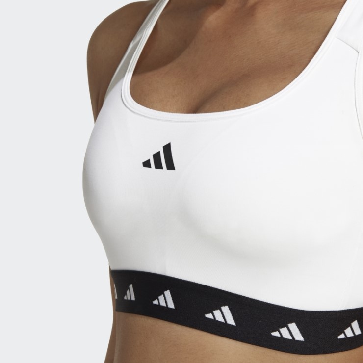 Sujetador De Entrenamiento Powerreact De Sujeción Media Techfit Blanco Adidas