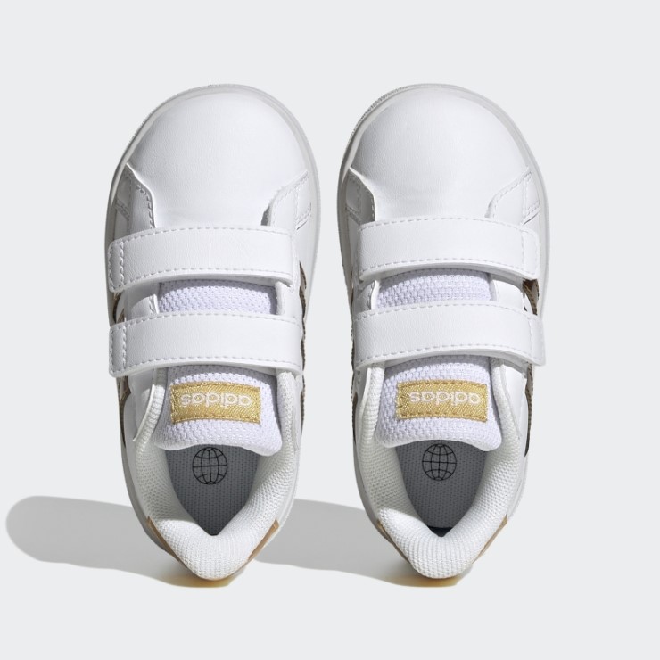 Adidas Grand Court Essential Lifestyle Court Zapatillas Con Velcro Blanco