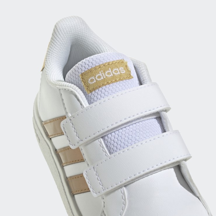 Adidas Grand Court Calzado Deportivo Con Velcro Y Estilo De Vida Sostenible Blanco Adidas
