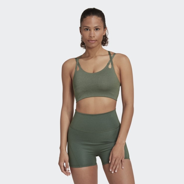 Sujetador Yoga Luxe Studio Light-support Fire Verde óxido Adidas