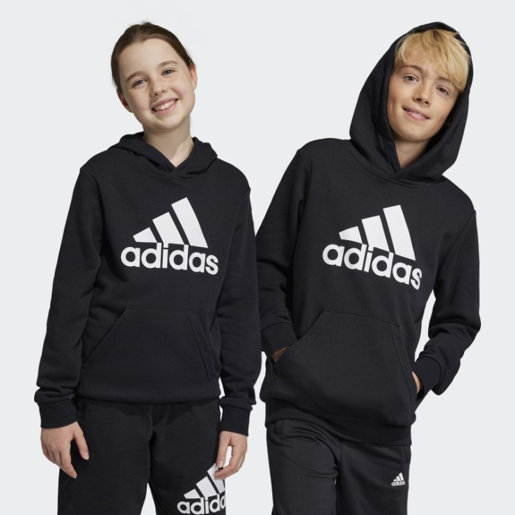 Adidas Sudadera Con Capucha De Algodón Con Logo Grande En Negro