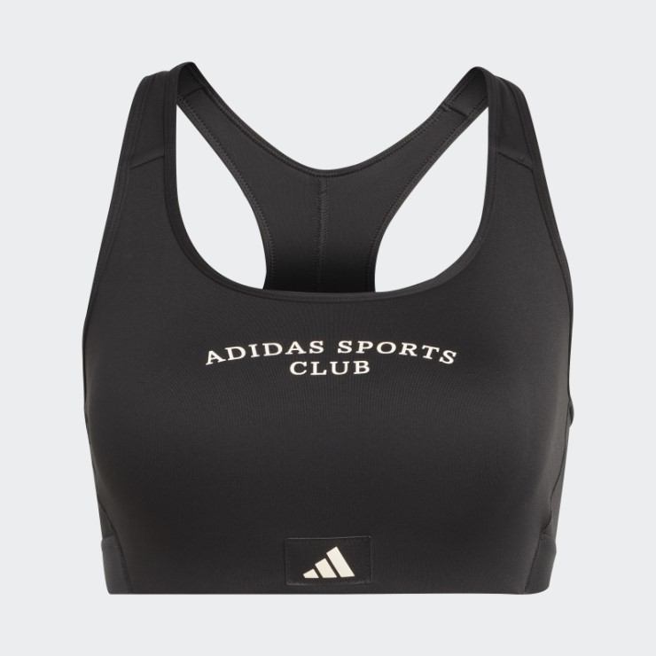 Sujetador De Sujeción Media Sports Club Negro Adidas Con Estilo