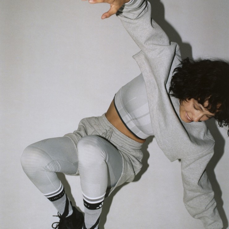 Sudadera Corta Adidas By Stella Mccartney Truecasuals Moda Gris Medio