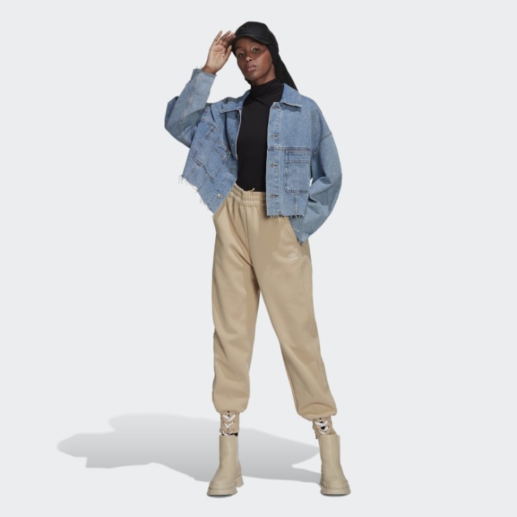 Pantalon Beis Adidas Siempre Original Con Puños Acordonados