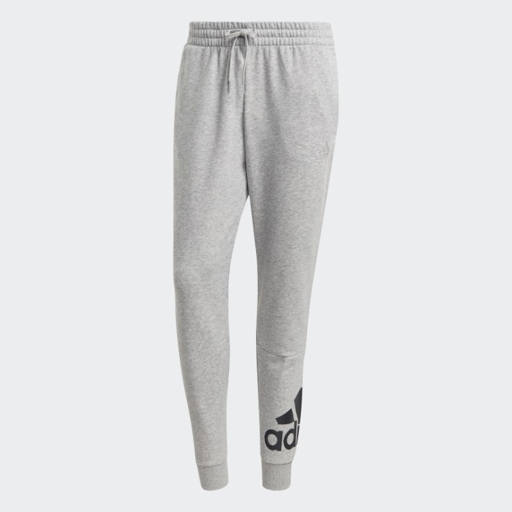 Pantalones Con Logo En Los Puños Cónicos De Rizo Francés Adidas Gris Medio